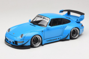 Porsche 911 993 RWB Azul Cielo Gun Grey Wheels AUTOart 1:18 78152 Compuesto