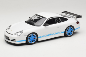 Porsche 911 996 GT3 RS Blanco Franjas Azules Minichamps 1:18 155062021 Metal