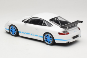 Porsche 911 996 GT3 RS Blanco Franjas Azules Minichamps 1:18 155062021 Metal - imagen 5 de 6
