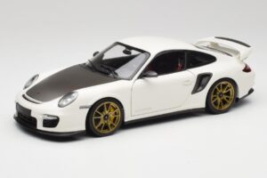 Porsche 911 997 GT2 RS Blanco & Dorado Ruedas Minichamps 1:18 100069406 Metal
