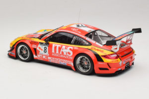 Porsche 911 997 GT3 R #8 De Lorenzi Racing De Lorenzi 24 Hours of Spa 2011 Minichamps 1:18 151118918 Metal - imagen 5 de 6