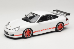 Porsche 911 996 GT3 RS Blanco Franja Roja Minichamps 1:18 155062020 Metal