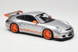 Porsche 911 997.1 GT3 RS Plata con Llantas Naranjas Minichamps 1:18 155062120 Metal - imagen 4 de 6