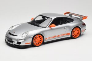 Porsche 911 997.1 GT3 RS Plata con Llantas Naranjas Minichamps 1:18 155062120 Metal
