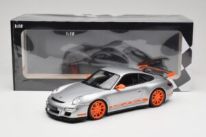 Porsche 911 997.1 GT3 RS Plata con Llantas Naranjas Minichamps 1:18 155062120 Metal - imagen 6 de 6