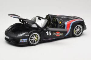 Porsche 918 Spyder Weissach Package Matt Black With Martini Stripes Minichamps 1:18 110062445 Metal - imagen 2 de 8