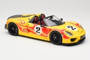 Porsche 918 Spyder Weissach Package Amarillo Con Rayas Minichamps 1:18 110062446 Metal - imagen 6 de 8