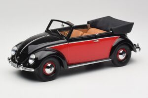 Volkswagen Beetle Descapotable Negro & Rojo Minichamps 1:18 107054132 Resina