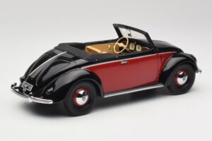 Volkswagen Beetle Hebmuller Descapotable Negro & Rojo Minichamps 1:18 107054230 Resina - imagen 2 de 6