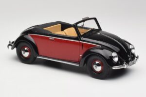 Volkswagen Beetle Hebmuller Descapotable Negro & Rojo Minichamps 1:18 107054230 Resina - imagen 4 de 6