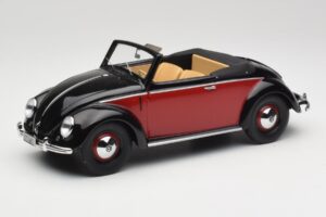 Volkswagen Beetle Hebmuller Descapotable Negro & Rojo Minichamps 1:18 107054230 Resina