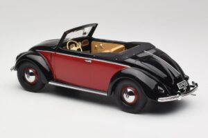 Volkswagen Beetle Hebmuller Descapotable Negro & Rojo Minichamps 1:18 107054230 Resina - imagen 5 de 6