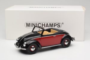 Volkswagen Beetle Hebmuller Descapotable Negro & Rojo Minichamps 1:18 107054230 Resina - imagen 6 de 6