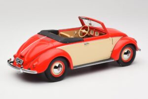 Volkswagen Beetle Hebmuller Descapotable Rojo & Crema Minichamps 1:18 107054231 Resina - imagen 2 de 6