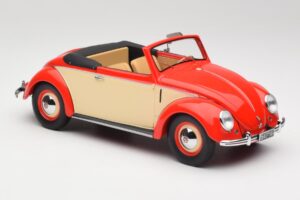 Volkswagen Beetle Hebmuller Descapotable Rojo & Crema Minichamps 1:18 107054231 Resina - imagen 4 de 6