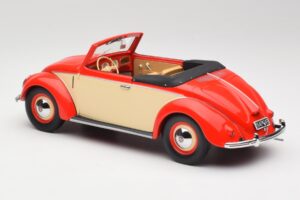 Volkswagen Beetle Hebmuller Descapotable Rojo & Crema Minichamps 1:18 107054231 Resina - imagen 5 de 6