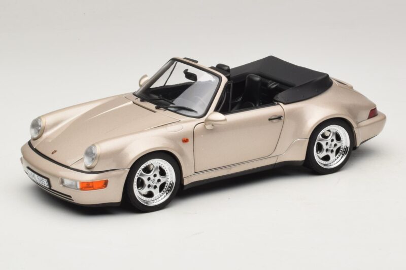 Porsche 911 964 Turbo Look Descapotable Zermatt Silver Norev 1:18 187140 Metal