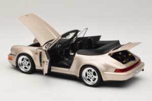 Porsche 911 964 Turbo Look Descapotable Zermatt Silver Norev 1:18 187140 Metal - imagen 5 de 8