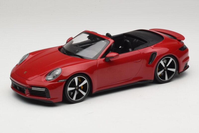 Porsche 911 992 Turbo S Descapotable Rojo Oscuro Minichamps 1:18 PORSCHE007 Metal