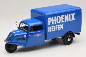 Tempo Hanseat Furgón de Tres Ruedas Phoenix Blue Minichamps 1:18 180099040 Metal