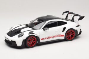 Porsche 911 992 GT3 RS Weissach Package Blanco Pyro Red Norev 1:18 187373 Metal