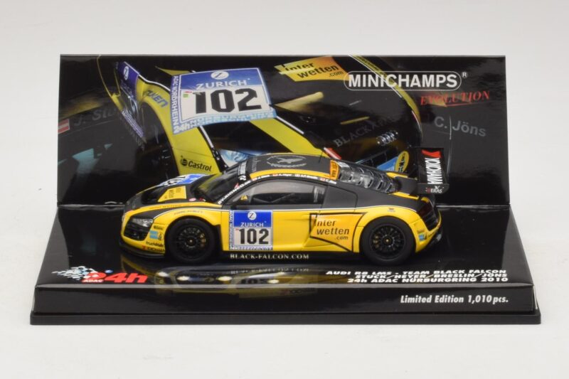 Audi R8 LMS GT3 #102 H-J. Stuck / H. Heyer Black Falcon 24 Hours of Nurburgring 2010 Minichamps 1:43 437101912 Metal