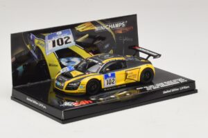 Audi R8 LMS GT3 #102 H-J. Stuck / H. Heyer Black Falcon 24 Hours of Nurburgring 2010 Minichamps 1:43 437101912 Metal - imagen 2 de 5
