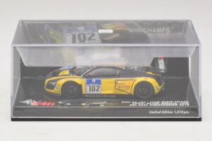 Audi R8 LMS GT3 #102 H-J. Stuck / H. Heyer Black Falcon 24 Hours of Nurburgring 2010 Minichamps 1:43 437101912 Metal - imagen 4 de 5