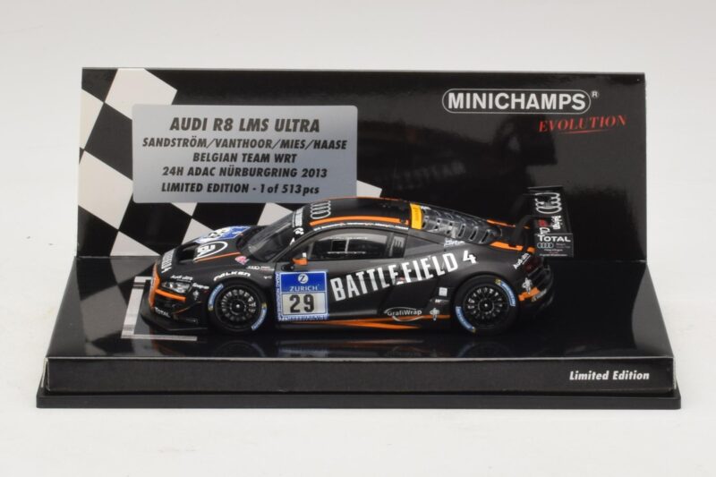 Audi R8 LMS Ultra #29 Team WRT Sandstorm L. Vanthoor 24 Hours of Nurburgring 2013 Minichamps 1:43 437130129 Metal