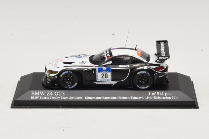 BMW Z4 GT3 BMW Sports Trophy #20 Klingmann / Baumann 24 Hours of Nurburgring 2014 Minichamps 1:43 BMW Z4 GT3 BMW Sports Trophy #20 Klingmann / Baumann 24 Hours of Nurburgring 2014 Minichamps 1:43 437142030 Metal