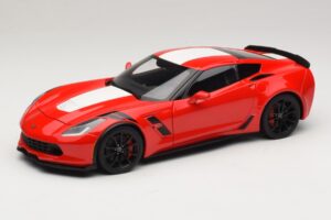 Chevrolet Corvette C7 Grand Sport Rojo con Rayas Blancas AUTOart 1:18 71274 Compuesto