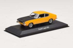 Ford Capri Mk1 RS Amarillo con Capó Negro Maxichamps 1:43 940085800 Metal - imagen 2 de 4