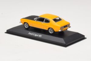 Ford Capri Mk1 RS Amarillo con Capó Negro Maxichamps 1:43 940085800 Metal - imagen 3 de 4
