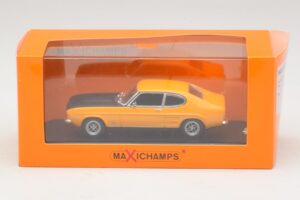Ford Capri Mk1 RS Amarillo con Capó Negro Maxichamps 1:43 940085800 Metal - imagen 4 de 4