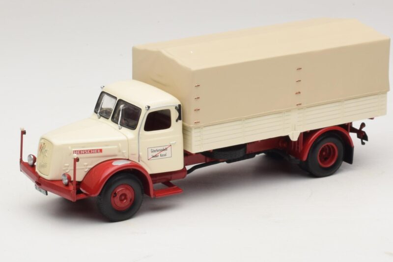Henschel HS 140 Camión de Plataforma Blanco Rojo Minichamps 1:43 439171020 Metal