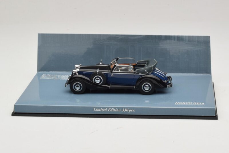 Horch 853 A Sport Cabriolet Negro Azul Minichamps 1:43 436012036 Metal