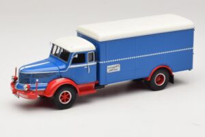 Krupp Titan Camión Furgón Azul Rojo Minichamps 1:43 439069040 Metal