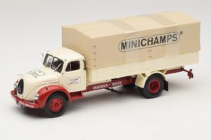 Magirus-Deutz S 7500 Jupiter Camión de Plataforma Blanco Rojo Minichamps 1:43 439141022 Metal