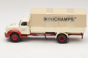 Magirus-Deutz S 7500 Jupiter Camión de Plataforma Blanco Rojo Minichamps 1:43 439141022 Metal - imagen 3 de 6