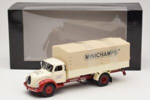 Magirus-Deutz S 7500 Jupiter Camión de Plataforma Blanco Rojo Minichamps 1:43 439141022 Metal - imagen 6 de 6