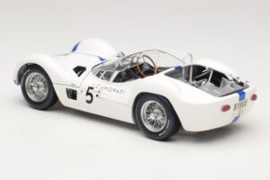 Maserati Tipo 61 #5 S. Moss / D. Gurney Camoradi ADAC 1000km Nurburgring Winner 1960 Minichamps 1:18 100601205 Metal - imagen 7 de 8