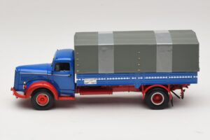 Mercedes L 315 Camión de Plataforma Azul Rojo Minichamps 1:43 439034420 Metal - imagen 3 de 6