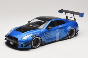 Nissan GT-R R35 Liberty Walk Work T2 Azul Metalizado Solido 1:18 S1805801 Metal