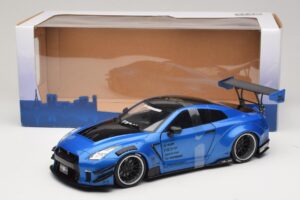 Nissan GT-R R35 Liberty Walk Work T2 Azul Metalizado Solido 1:18 S1805801 Metal - imagen 6 de 6