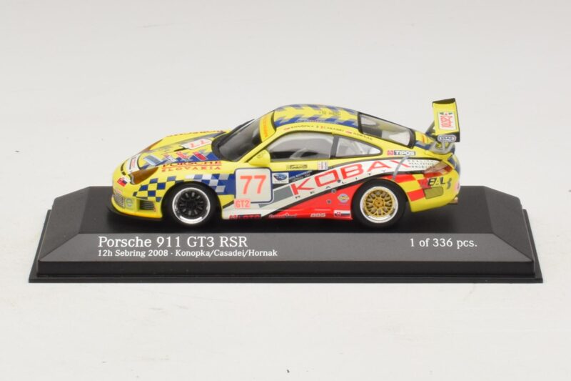 Porsche 911 997 GT3 RS #77 Konopka / Casadei 12 Hours of Sebring 2008 Minichamps 1:43 400086977 Metal