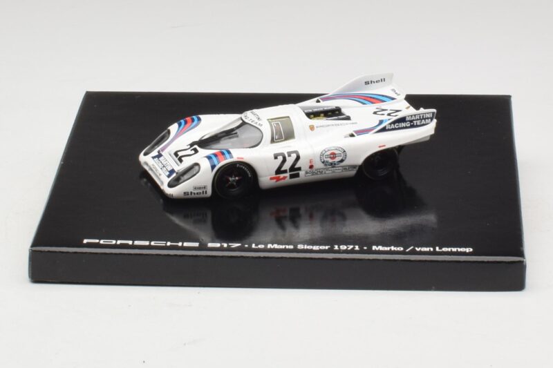 Porsche 917K #22 H. Marko / G. van Lennep Martini Racing 24 Hours of Le Mans Ganador 1971 Edición Cassette Minichamps 1:43 WA