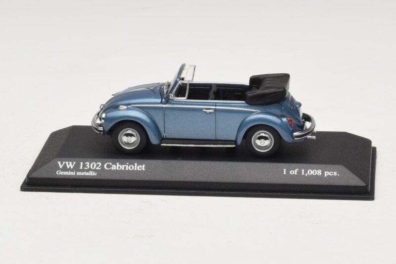 Volkswagen 1302 Descapotable Azul Metalizado Minichamps 1:43 430055042 Metal