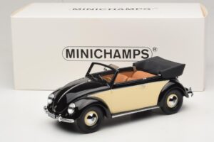 Volkswagen Beetle Descapotable Negro Crema Minichamps 1:18 107054131 Resina - imagen 6 de 6