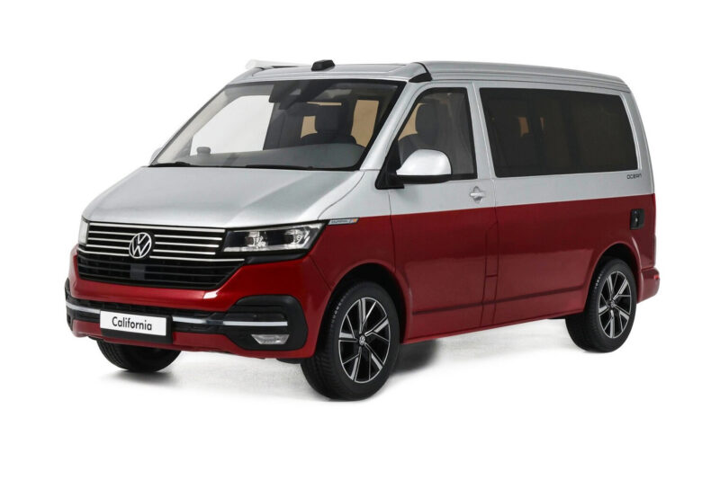 Volkswagen T6.1 California Ocean Tornado Red / Reflex Silver Otto 1:18 OT1342 Resina