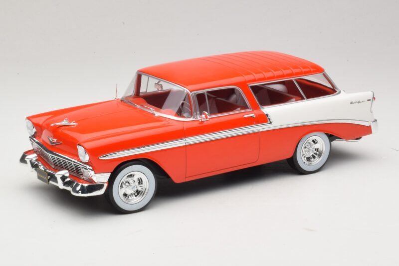 Chevrolet Bel Air Nomad Custom Rojo Claro & Blanco KK-Scale 1:18 KKDC181291 Metal